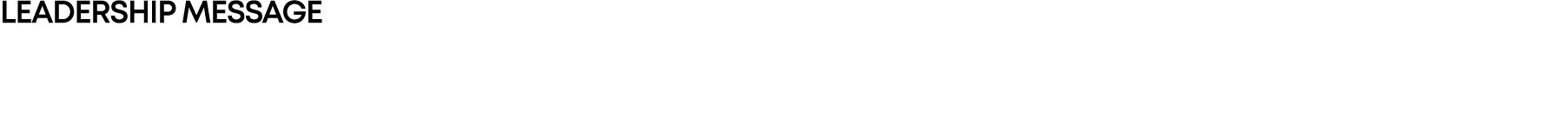 Leadership message