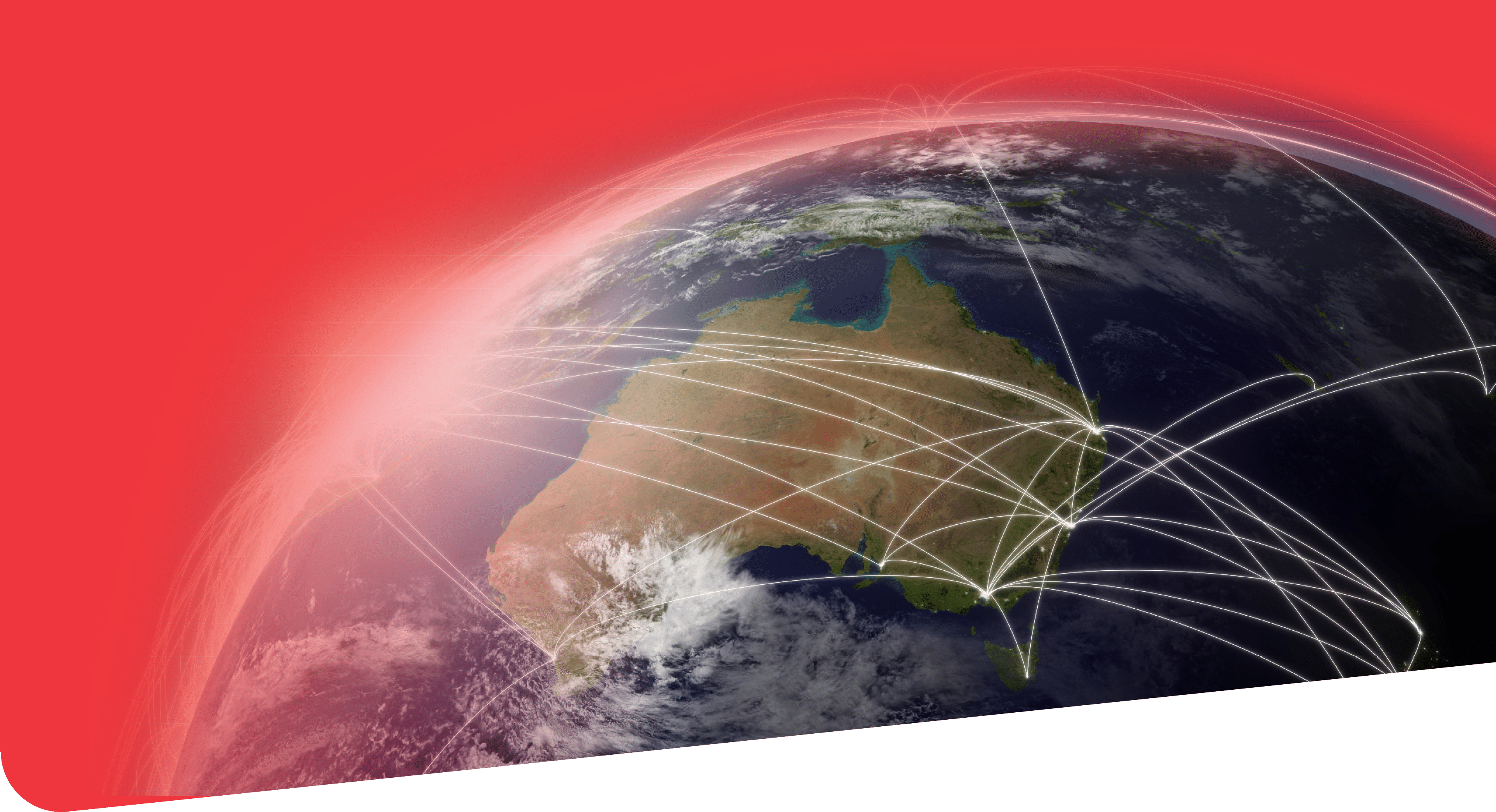 Australia with network representing major air traffic routes. Elements of this image furnished by NASA.