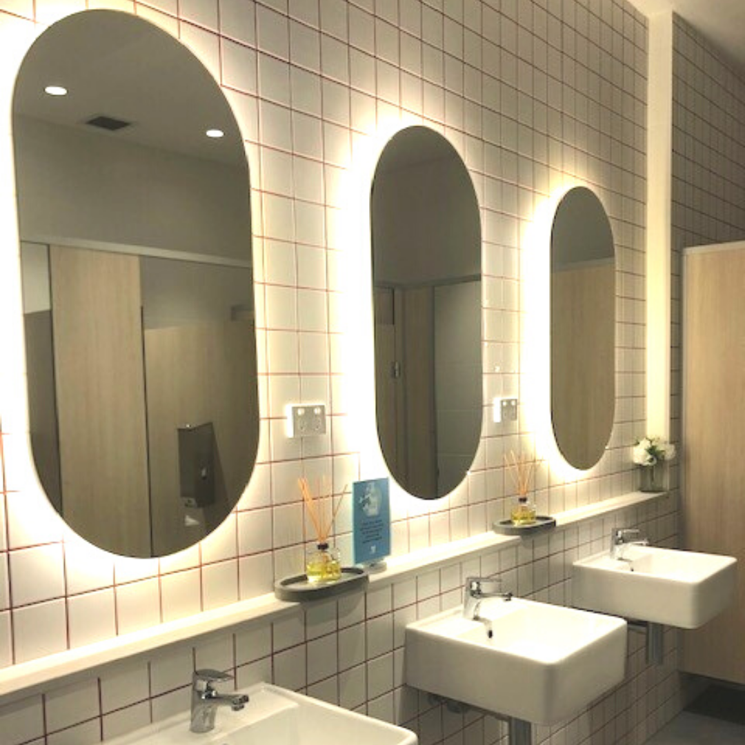 Clean, modern bathroom facilities